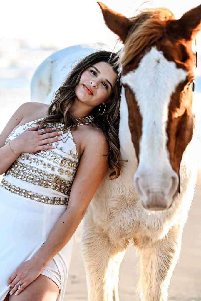 Senior portraits at the Beach in Galveston Texas
