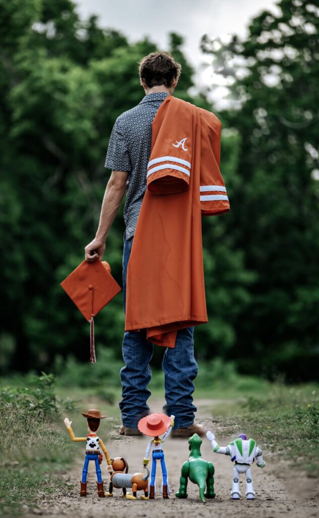 Toy story senior graduate at the little ranch farm