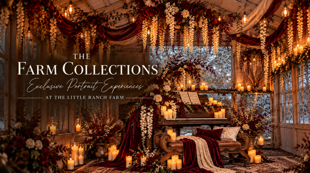 Piano House decorated for portrait sessions at the little ranch farm in santa fe texas