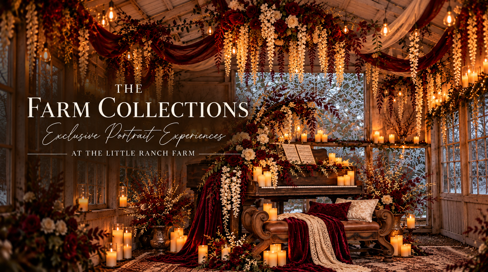 Piano House Decorated for portraits at the little ranch farm in santa fe texas